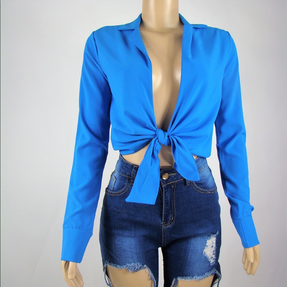“Beach Please” Front tie Top